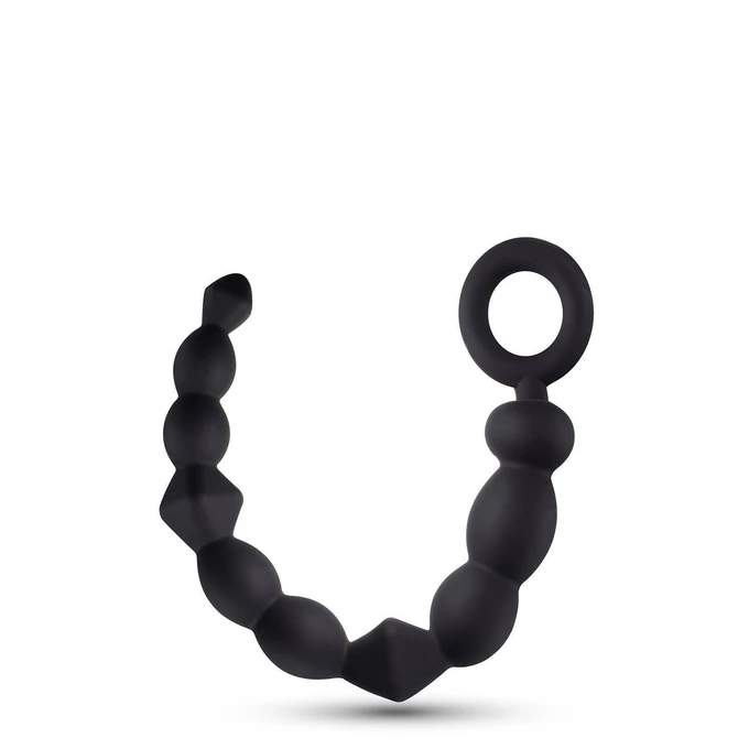 Anal Adventures Platinum Silicone Beginner Anal Beads Black - Koraliki analne