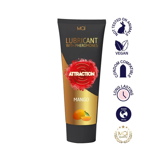 Attraction Lubricant With Pheromones Mango 100 Ml - Lubrykant z feromonami o smaku mango