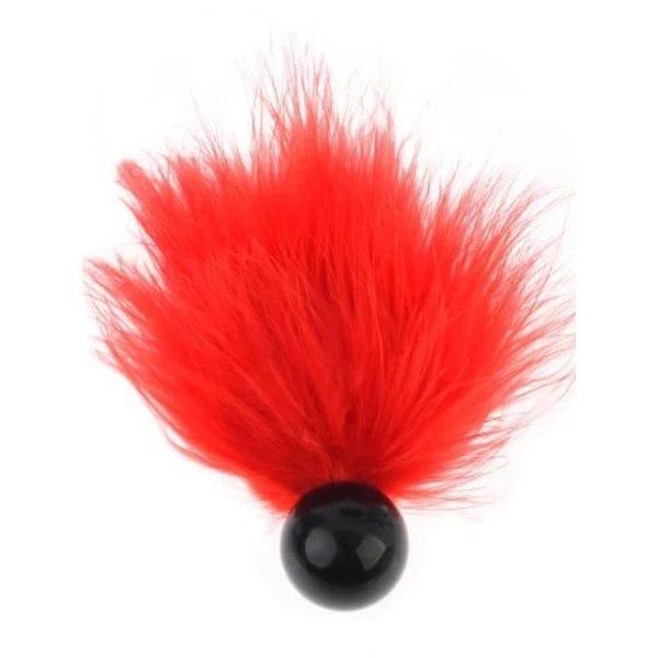 ARGUS Tickler With Ball Red - Piórko do łaskotania, Czerwony