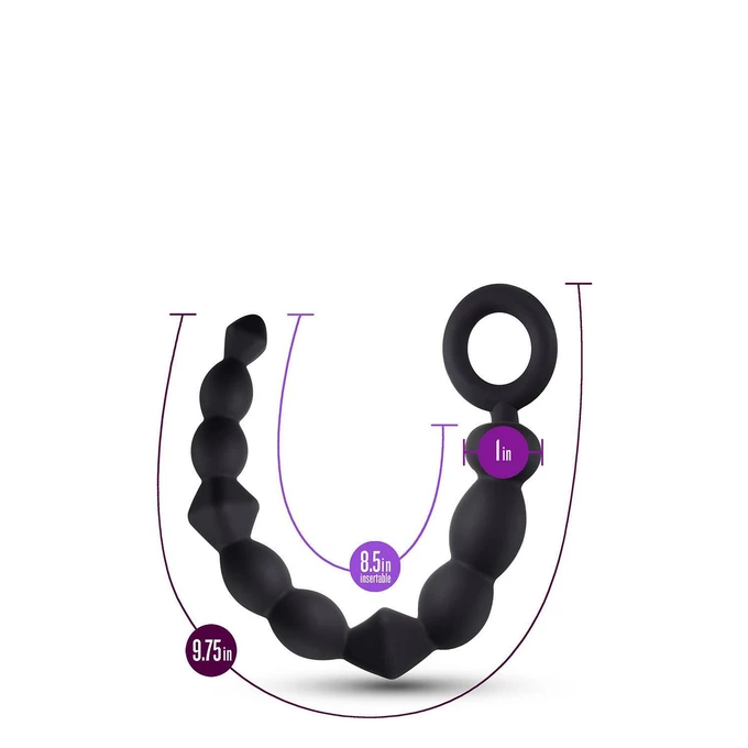 Anal Adventures Platinum Silicone Beginner Anal Beads Black - Koraliki analne