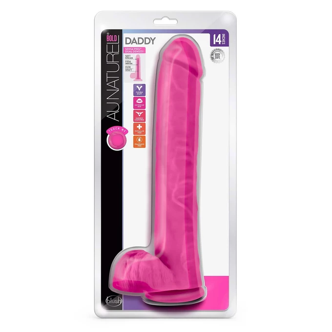 Au Naturel Bold Daddy 14' Pink - Dildo klasyczne na przyssawce