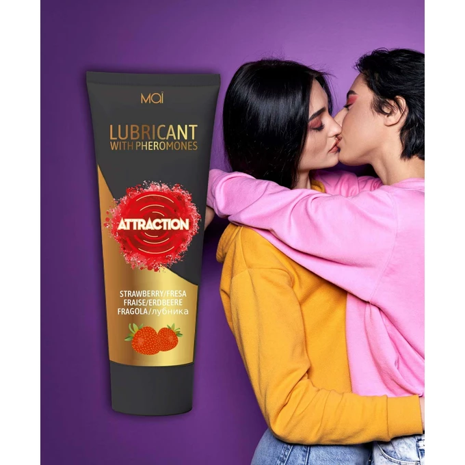 Attraction Lubricant With Pheromones Strawberry 100 Ml - Lubrykant z feromonami truskawkowy