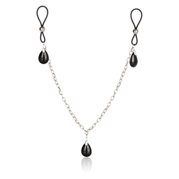 CalExotics Nonpierce Nipple Chain Jewelry Black - Zaciski na sutki z łańcuszkiem