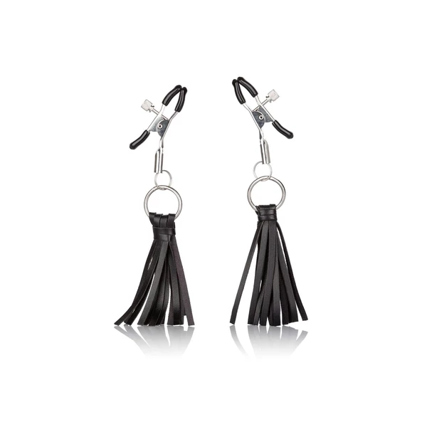 CalExotics Playful Tassels Nipple Clamps Black - Zaciski na sutki