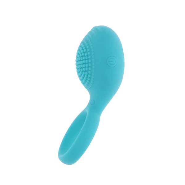 ToyJoy tickle brush c-ring - Wibrujący pierścień erekcyjny z pilotem