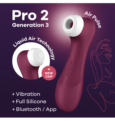 Satisfyer Pro 2 Generation 3 -soniczny wibrator do łechtaczki + wibracje + aplikacja mobilna,  czerwony