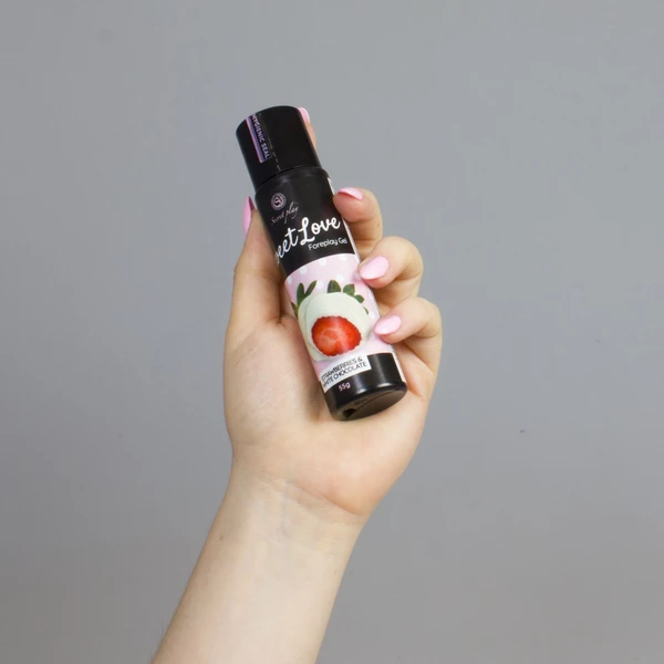 Secret Play strawberry &amp; white chocolate gel - 60 ml - Kremowy żel o smaku truskawek i czekolady