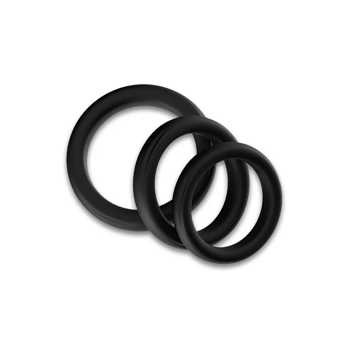 Boss Series triple black - Elastyczne pierścienie erekcyjne - zestaw