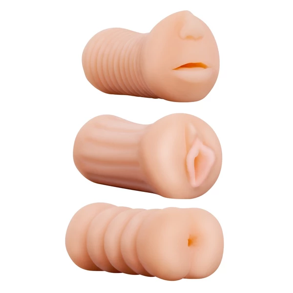 NMC xxx to-go threesome - Masturbator naturalistyczny, zestaw 3 sztuk