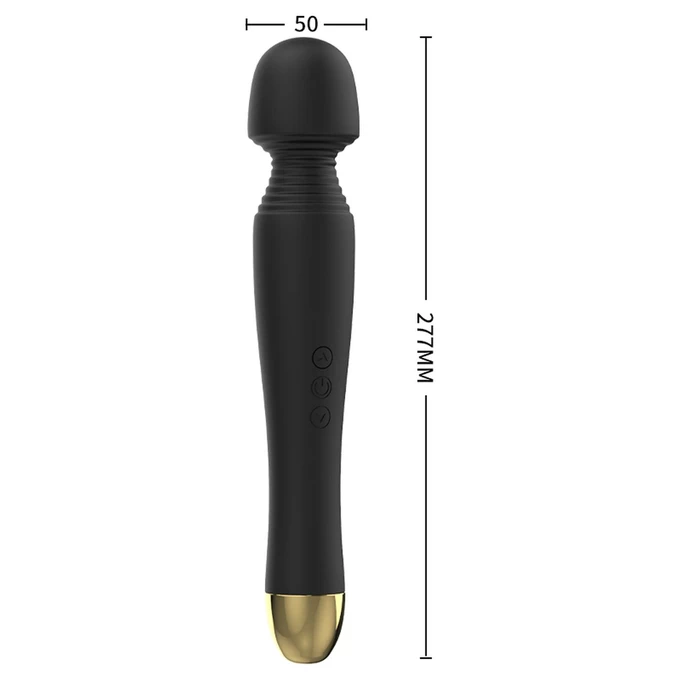 Boss Series Fox Silicone Massager Black u6v - Wibrator wand