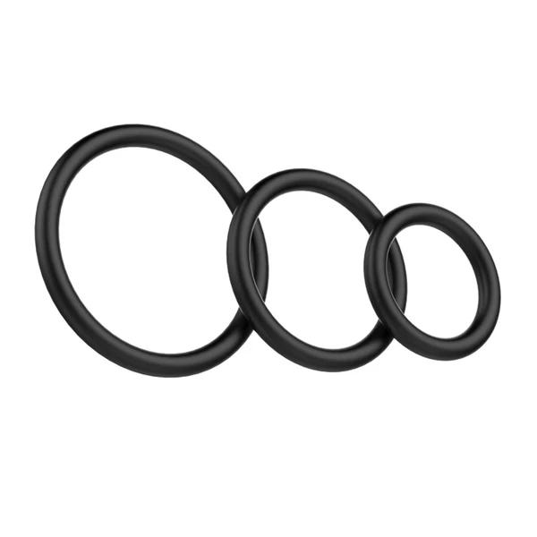 Baile Rings Rubber Set - Zestaw elastycznych pierścieni na penisa