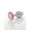 Boss Series Jawellery Pink - Korek analny z ozdobnym kamieniem, Różowy