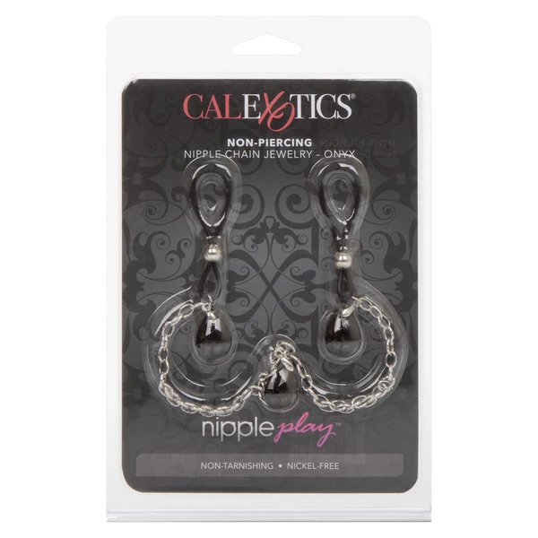 CalExotics Nonpierce Nipple Chain Jewelry Black - Zaciski na sutki z łańcuszkiem