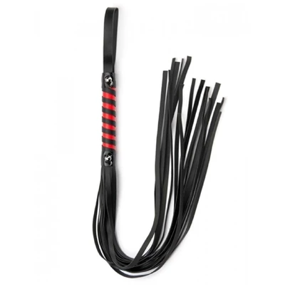 ARGUS Black Red Long Stripe Flogger - Pejcz