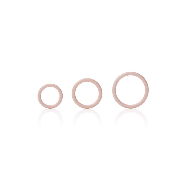 CalExotics Silicone Support Rings Light Skin Tone - Zestaw elastycznych pierścieni na penisa
