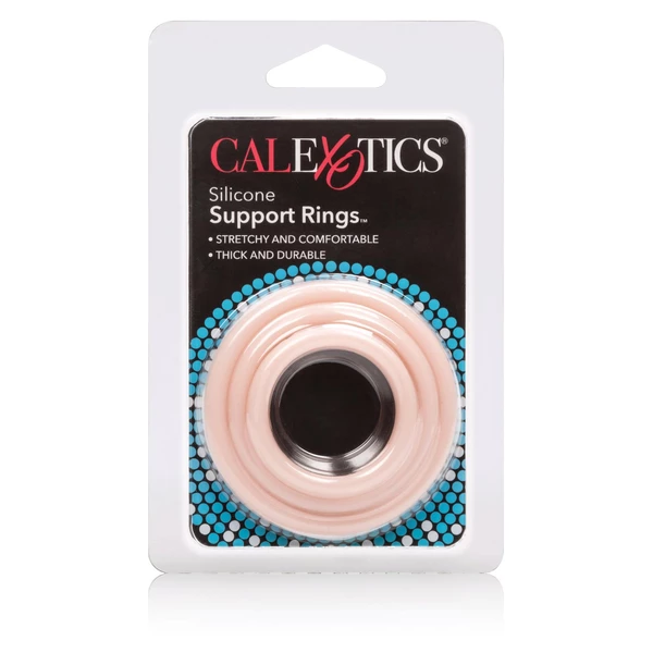 CalExotics Silicone Support Rings Light Skin Tone - Zestaw elastycznych pierścieni na penisa