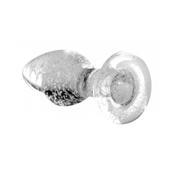 Booty Sparks Glow In The Dark Glass Anal Plug Small - Korek analny świecący w ciemności