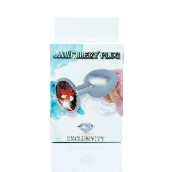 Boss Series Jawellery Red - Korek analny z ozdobnym kamieniem, Czerwony