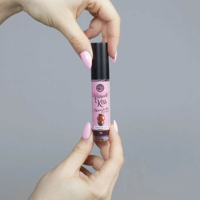 Secret Play Lip Gloss Vibrant Kiss Strawberry Gum - Błyszczyk stymulujący wib rujący
