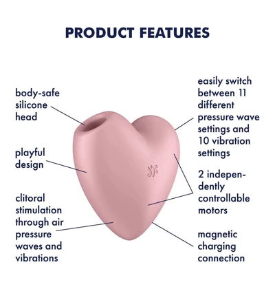 Satisfyer Cutie Heart (Light Red) - Soniczny wibrator łechtaczki