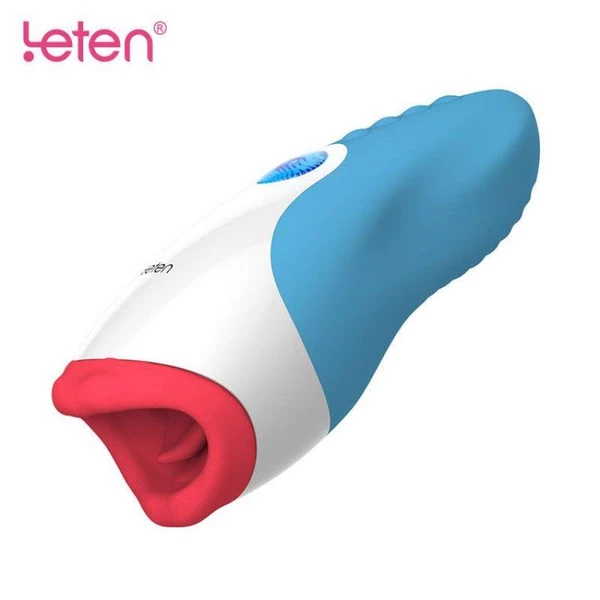 Leten Oral Sex Masturbator Cup Leten - Masturbator automatyczny z wibracją ssaniem podgrzewaniem i dźwiękiem