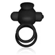 Lovetoy Power Clit Duo Silicone Cockring Black - Vibračný erekčný krúžok, čierny