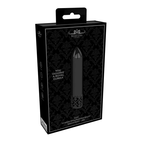 Royal Gems Glitz Rechargeable Abs Bullet Gunmetal - Miniwibrator, Czarny