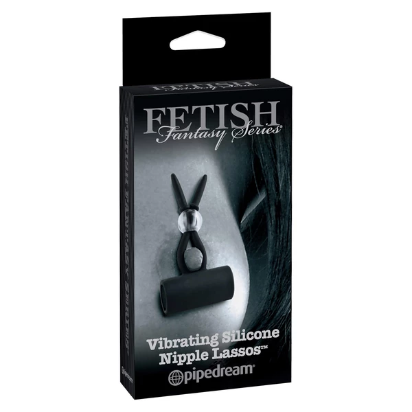 Pipedream Vibrating Nipple Lassos Black - Wibrujące zaciski na sutki