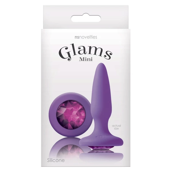 NS Novelties Glams Mini Rainbow Gem Purple - Korek analny z kryształem