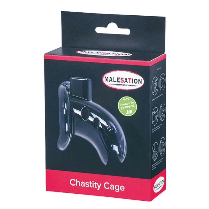 Malesation Chastity Cage Black - Pas cnoty, Czarny
