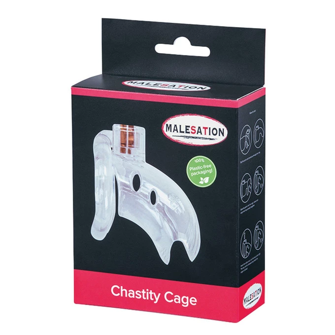 Malesation Chastity Cage Clear - Pas cnoty, Przezroczysty