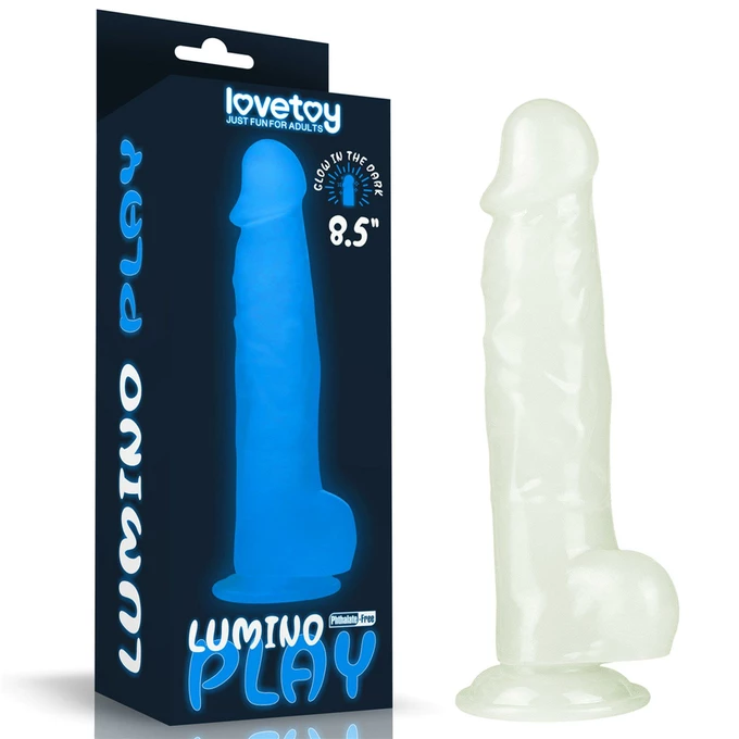 Lovetoy 8.5' Lumino Play Dildo - Dildo klasyczne na przyssawce świecące w ciemności