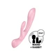 Satisfyer Triple Oh Pink - Ohybný vibrátor rabbit a wand 2v1, ružový