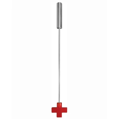 Ouch Red Cross Heavy Metal Whipp - Szpicruta do klapsów z czerwonym krzyżykiem