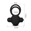 Lovetoy Power Clit Duo Silicone Cockring Black - Wibrujący pierścień erekcyjny, Czarny