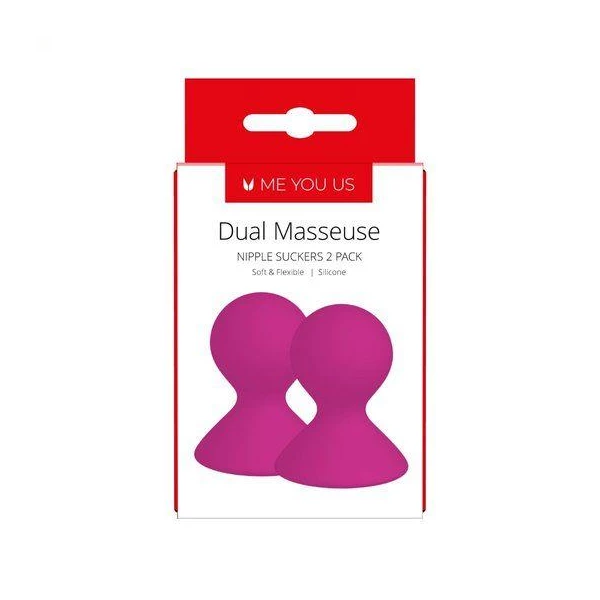 Me You Us Dual Masseuse Silicone Nipple Suckers 2 Pack Purple - Przyssawki na sutki