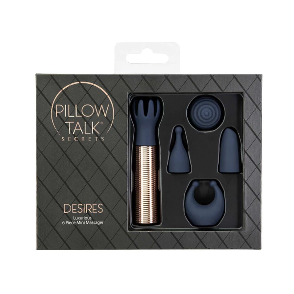 Pillow Talk Secrets Choices 6 Piece Mini Massager - Miniwibrator z wymiennymi końcówkami