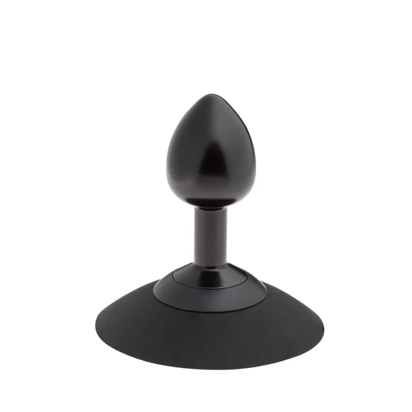 Malesation Alu Plug With Suction Cup Small, Black - Korek analny z przyssawką, Czarny