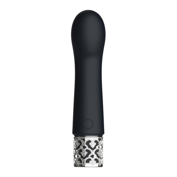 Royal Gems Bijou Rechargeable Silicone Bullet Black - Miniwibrator, Czarny