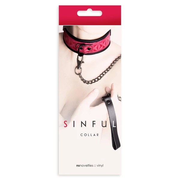 NS Novelties Collar Pink - Obroża ze smyczą