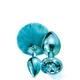 Nixie Set Pom Pom And Jewel Inlaid Blue Metallic - Súprava análnych kolíkov, modrá