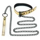 Lovetoy Bondage Fetish Metallic Pup Collar With Leash gold - Obojok s vodítkom, zlatý