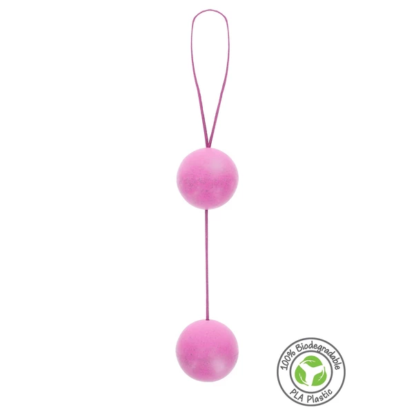 FUCK GREEN Sphere Balls Pink - Kulki gejszy z materiałów eco, Różowy
