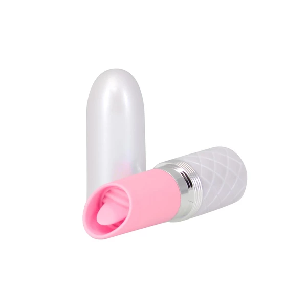 Pillow Talk Lusty Luxurious Flickering Massager Pink - Miniwibrator symulujący seks oralny, Różowy