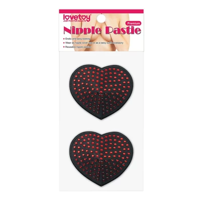Lovetoy Reusable Red Diamond Heart Nipple Pasties - Nasutniki