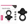 Lovetoy Power Clit Duo Silicone Cockring Black - Wibrujący pierścień erekcyjny, Czarny