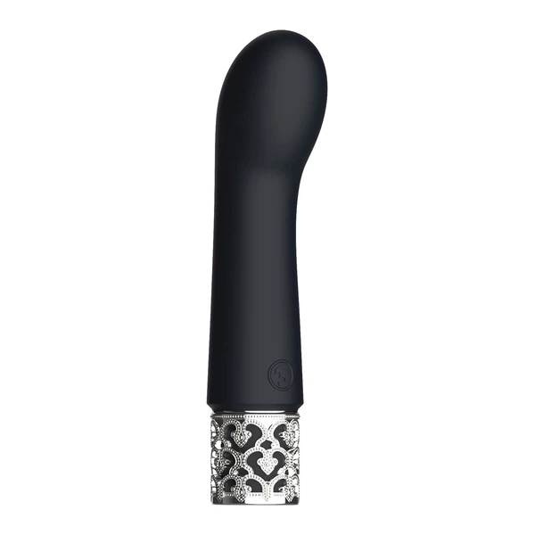 Royal Gems Bijou Rechargeable Silicone Bullet Black - Miniwibrator, Czarny