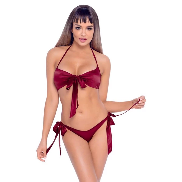 Cotelli Bra And Briefs Red - Komplet dwuczęściowy, Czerwony
