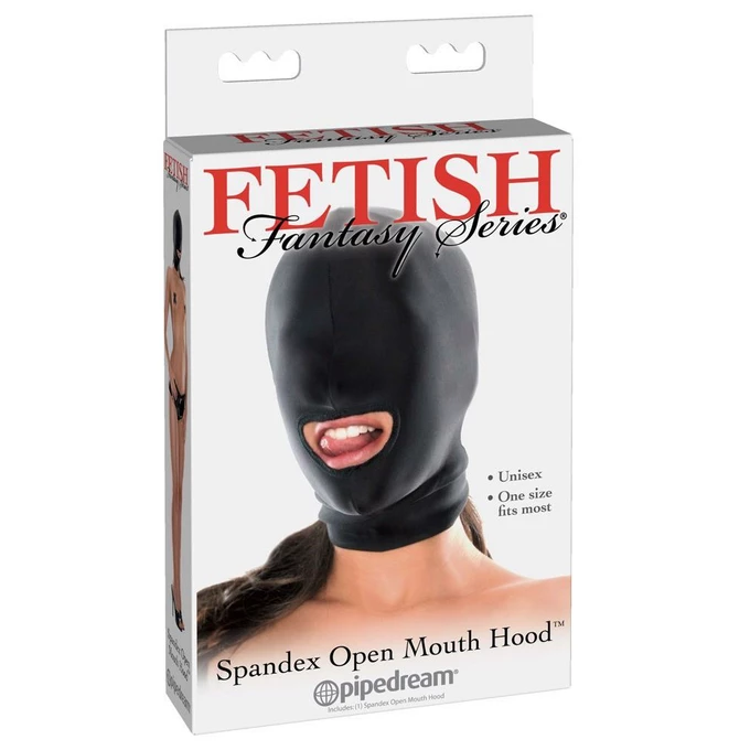 Fetish Fantasy Series Spandex Open Mouth Hood - Maska BDSM