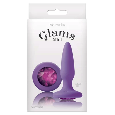 NS Novelties Glams Mini Rainbow Gem Purple - Korek analny z kryształem